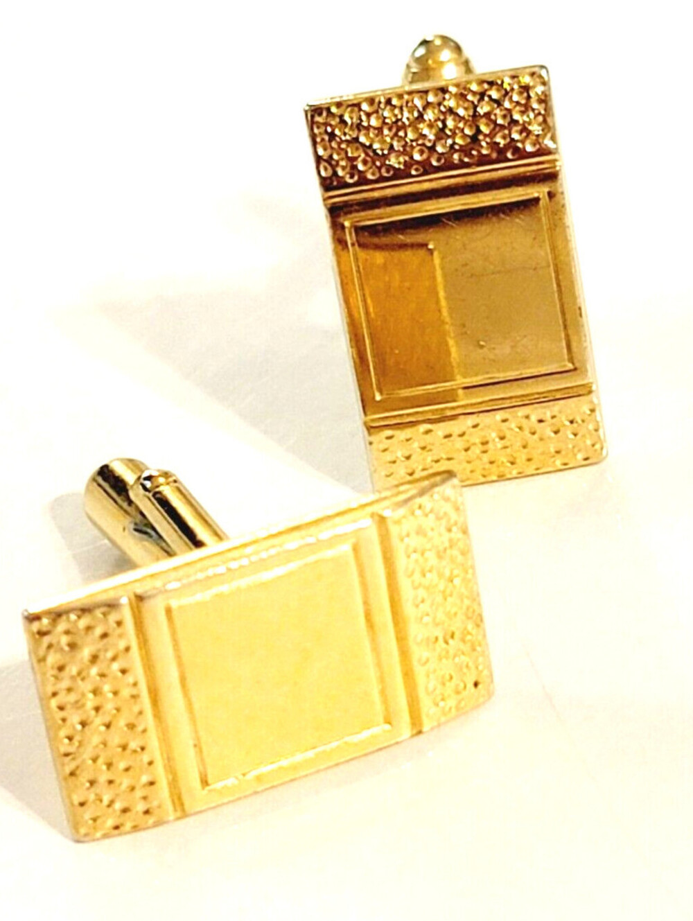 Vintage Anson Cuff Link Engravable‎ Gold-tone Rectangle Cufflinks cl-